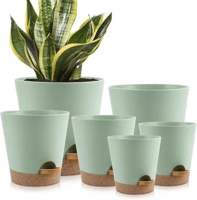 Produktbild von Famanu Pflanzenpot Set 2 Stück selbstbewässernd 20 cm mit Drainage schwarz