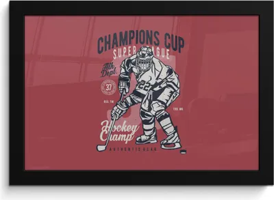 Produktbild von MuchoWow® MuchoWow® Gerahmtes Poster Eishockey-Schlittschuhe - Sport - Vintage 30x20 cm - Poster mit zchwarzem Bilderrahmen - Kunstdruck - Bild-Poster