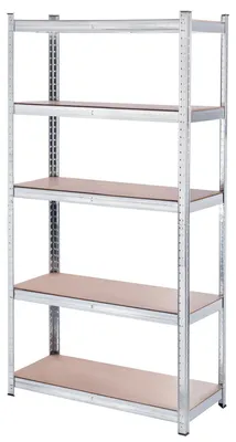 Obrázok produktu pre Kovový skladovací regál – regál na ťažké bremená do garáže – 5 políc – 180 × 90 × 40 cm – nosnosť 875 kg
