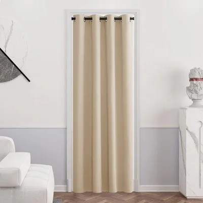 Image de Rideau occultant Unyqoos® de 132 x 180 cm avec 8 œillets de Ø 4 cm – 100% polyester, occultation de 85 à 95%, insonorisation, isolation thermique, idéal pour les chambres et les salons