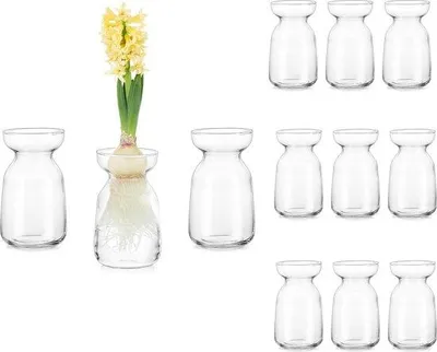 Produktbild von Famanu Glasvase für Tulpen - Transparente Dekovase für kleine Blumen