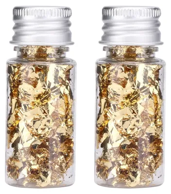 Goldfolie Flocken 2er-Set für Basteln & Dekoration