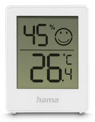 Zdjęcie produktu dla Hama 00222233, Biały, Wilgotnościomierz wewnętrzny, Termometr wewnętrzny, Wilgotnościomierz, Termometr, Wilgotnościomierz, Termometr, Plastik, 10 - 99%