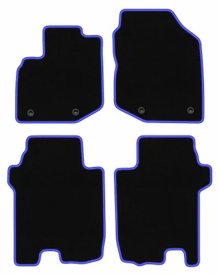 Produktbild von Fußmatten Velours Schwarz/Blau für Honda City V FL 2011-2013 Set 4-tlg