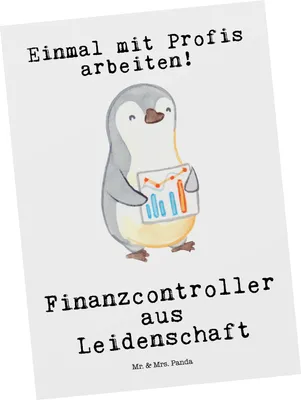 Produktbild von Mr. & Mrs. Panda Postkarte Finanzcontroller Leidenschaft - Weiß - Geschenk, Grußkarte, Ansichtskarte, Postkarten, bildkarte, Ansichtskarten