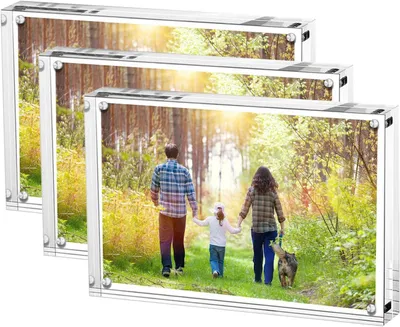 Immagine prodotto di Cornici in acrilico per foto, formato 13x18 cm, set da 3, magnetiche, a doppia faccia, trasparenti