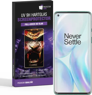 Produktbild von 1x 9H Hartglas für OnePlus 8 Pro FULL CURVED UV Liquid Schutzglas Panzerfolie Displayschutz Schutzfolie Displayglas Panzerglas Tempered Glasfolie Sicherheitsglas Echtglas