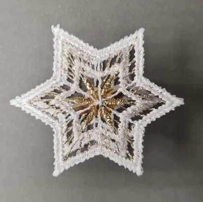 Produktbild von Aufsatzstern für Schwibbogen, Stern weiß/gold 5 cm