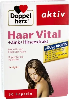 Produktbild von Doppelherz Hair Vital + Zinc + Millet Seed Extract with Biotin for Hair Maintenance - Copper Supports Hair Color Maintenance