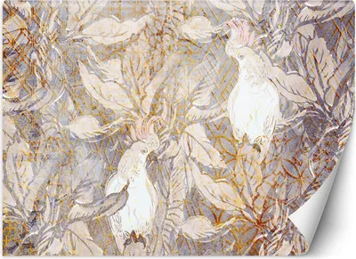 Produktbild von Vlies fototapete Papageien tropisches Muster 350x245 cm Feeby Beige inkl. Kleber einfache Montage