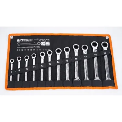 Obrázek produktu pro Sada očkoplochých klíčů POWERMAT PM-KPLO-12T, 8-19 mm, 12 ks