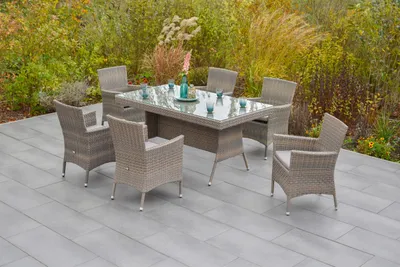 Obrázek produktu pro Merxx 13dílná souprava Teneriffa, 6x křesla, 1 stůl, 160 x 90 cm, 6x 28325-257, 1x 28326-257