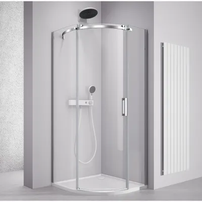 Obrázok produktu pre THRON ROUND sprchový kút kvadrant 900x900mm, číre sklo, ľavý