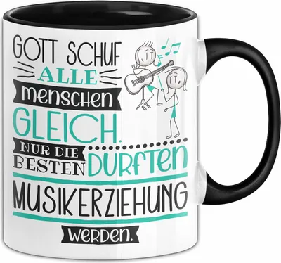 Produktbild von Musikerziehung Geschenk Becher Tasse Gott Schuf Alle Menschen Gleich Nur Die Besten Durfeten Musikerziehung Werden Geschenkidee Lustig (Schwarz)