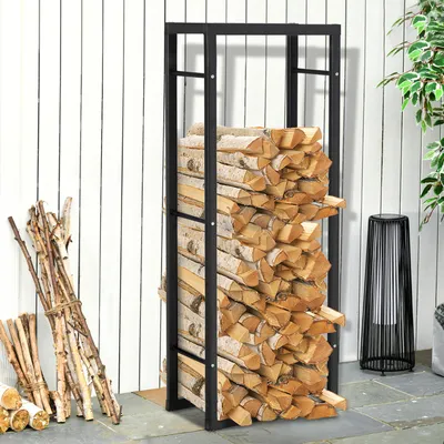 Produktbild von Sweiko Kaminholzständer Kaminholzablage für Innen und Außen Metall 60 x 25 x 150 cm