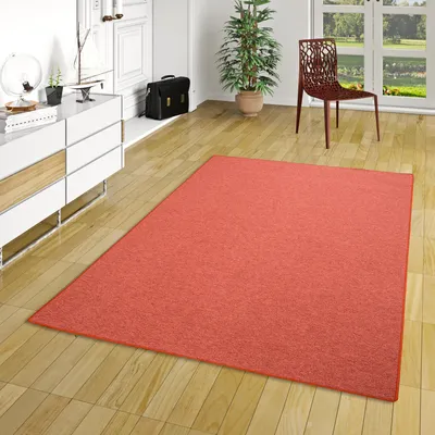 Produktbild von Feinschlingen Velour Teppich Strong Terrakotta, Größe:80x200 cm