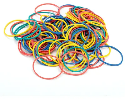 Produktbild von Gummibänder, 100 Stück, farbenfrohe Elastikbänder, elastisch für den Haushalt und das Büro