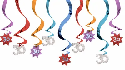 Produktbild von 15 Deckenhänger Swirl 30. Geburtstag