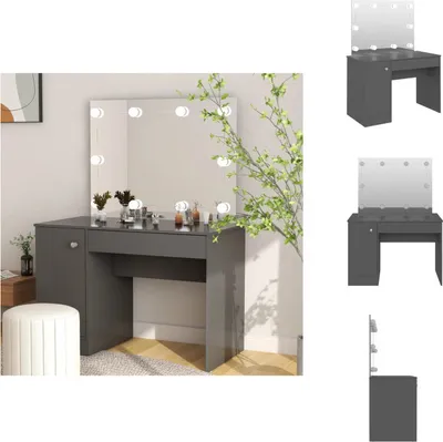 Obrázok produktu pre vidaXL Toaletný stolík s LED osvetlením 110x55x145 cm MDF sivá - Toaletné stolíky