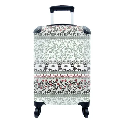 Produktbild von MuchoWow® Koffer Handgepäck Trolley Rollkoffer Kleine Reisekoffer mit 4 Rollen - Pflanzen - Elefant - Muster - Cabin Size < 55x40x23 cm & 55x40x20 cm - Fotokoffer - Kabinenkoffer - Boardgepäck - Reise-Box - Reisekoffer - Reisegepäck - Koffer mit Bild - Trolley für Kinder