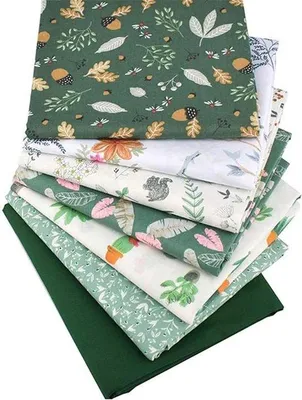 Obrázok produktu pre Sada 7 kusov patchworkových štvorcových látok, 50 x 50 cm, bavlnené látky s kvetinovým vzorom na vlastnoručné projekty a scrapbooking