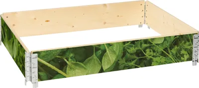 Produktbild von Garronda Holzaufsatzrahmen mit Print – Hochbeete für Pflanzen Blumen Obst Gemüse Holz mit dekorativem Druck Blatt2