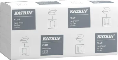 Image de Essuie-mains plié Z-Z Katrin Plus, 1 pli, cellulose, 22,9x21,3 cm, blanc, 4000 pièc., (402161)