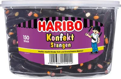 Produktbild von Haribo Konfekt Stangen Lakritzstangen mit Konfektfüllung 1200g