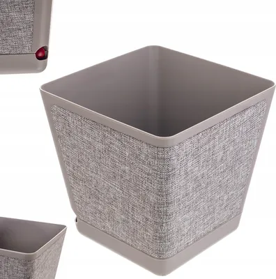 Image de KADAX Pot de fleurs Couverture plastique 30cm Taupe avec support