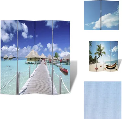 Image de vidaXL Séparateur de pièce pliable 160 x 170 cm Plage - séparateur de pièce