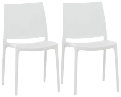 Produktbild von CLP 2er Set Stapelstühle Maya bis zu 130 kg belastbar weiß
