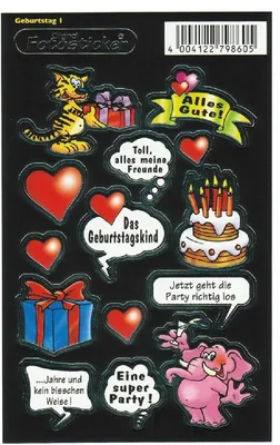 Produktbild von Sticker Geburtstag I Motiv 02 Stickerkarten lustige Sprüche 10,7x17 cm