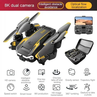 Produktbild von 8K HD Drohne Dual Kamera WIFI FPV GPS faltbar Selfie RC Quadcopter + 3 Batterien（Gelb）