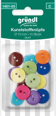 Produktbild von Gründl Kunststoffknöpfe bunt Ø 15 mm