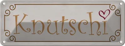 Produktbild von vianmo Blechschild 10x27 cm Knutschi Herz Dekoration