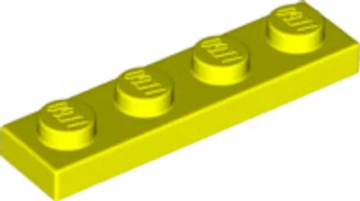 Produktbild von LEGO: 50 Stück Platte 1x4 in Neongelb
