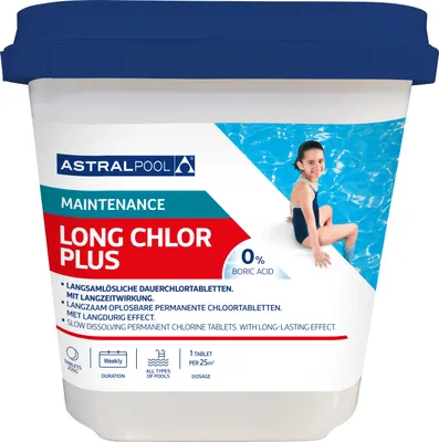 Produktbild von Astralpool Long Chlor Plus 250g Langzeittablette 1 kg
