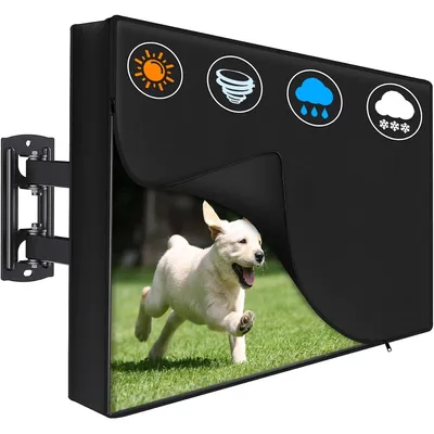 Produktbild von TV Schutzhülle 30–32 Zoll, wasserdichte Outdoor Fernseher Abdeckung aus 600D Oxford, wetterfest, UV-beständig, reißfest mit Fernbedienungstasche