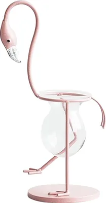 Zdjęcie produktu dla Szklany wazon hydroponiczny Flamingo, pojemnik na kompozycje kwiatowe, dekoracja domowa na biurko