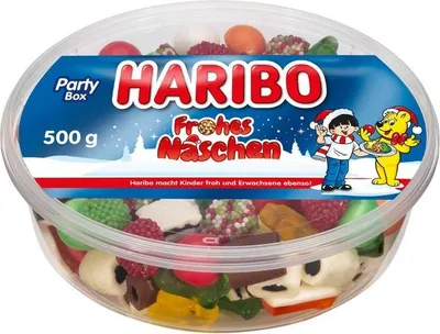 Obrázek produktu pro Haribo Frohes Naschen cukrovinky s lékořicí plechovka 500g