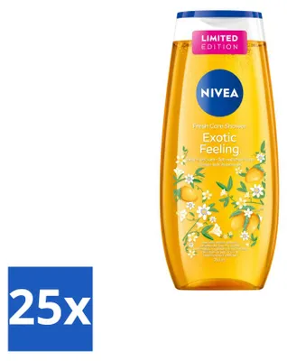 Zdjęcie produktu dla 25 sztuk żelu pod prysznic Nivea Exotic Feeling, pojemność 250 ml – zestaw ekonomiczny