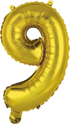 Obrázek produktu pro amscan® 9909687 Fóliový balónek mini číslo 9 - 35 cm, zlatý