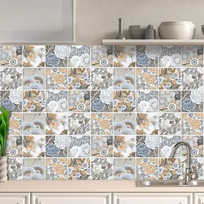 Immagine prodotto di Set di adesivi, 32 pezzi, 10 x 10 cm, impermeabili, adatti per bagno e cucina