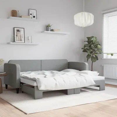 Image de Maison Exclusive - Canapé-lit convertible gris clair 80 x 200 cm, tissu