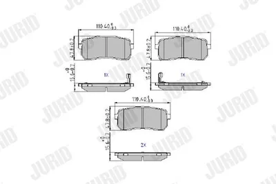 Produktbild von JURID Bremsbeläge Satz Hinten für KIA SORENTO III 572596J
