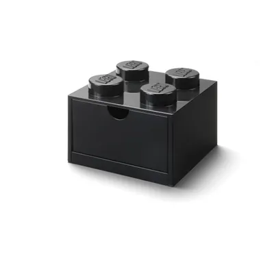 Produktbild von LEGO Schreibtischschublade 4             (schwarz, Noppen)
