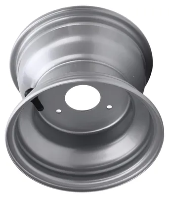 Image de Jante de 18 x 9,50-8 pour VTT, en alliage d'aluminium haute résistance, jante de 8 pouces avec moyeu pour karts et voiturettes de golf, couleur argent, trois trous (entraxe : 78 mm / 3,07 pouces)