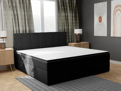 Produktbild von FEDVE Boxspringbett Schlafzimmerbett GANDIA mit 2 Bettkästen, Doppelbett mit Bonell-Matratze und Topper 180x200