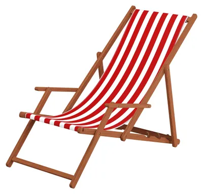 Produktbild von Gartenliege rot-weiß Liegestuhl Tisch Kissen Sonnenliege Deckchair Buche dunkel 10-314 T KH