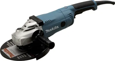 Produktbild von Makita Winkelschleifer GA9020RF, Blau, Länge 473mm, Breite 249mm, Höhe 140mm, 5,8kg, Scheibendurchmesser 230mm, Sanftanlauf, Anti-Restart-Funktion, extern wechselbare Kohlebürsten, Superflansch, Anlaufstrombegrenzung, staubdichte Konstruktion, drehbarer Rückseitengriff, für professionellen Einsatz